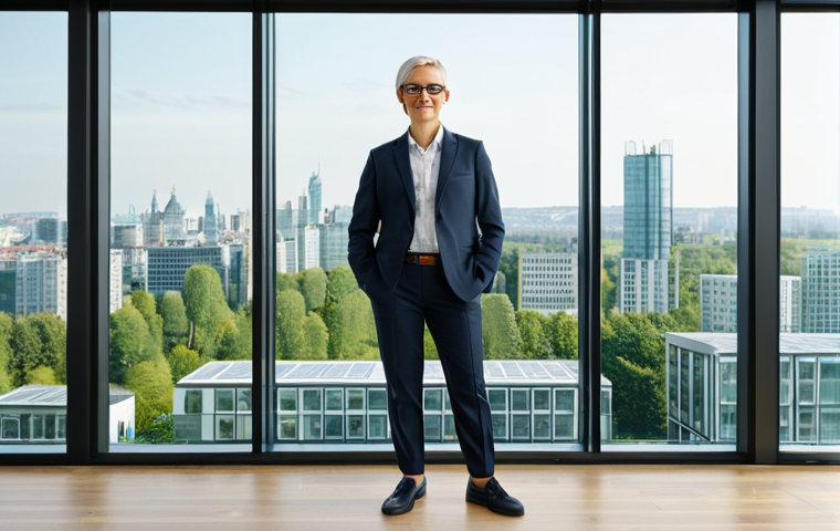 Sustainable Business**
"A professional environmental consultant, fully clothed in a modest blazer and smart trousers, stands confidently in a modern, eco-friendly office. Large windows overlook a green city landscape. Natural lighting. Safe for work, appropriate content, perfect anatomy, correct proportions, natural pose, professional photography, high quality, family-friendly."
**